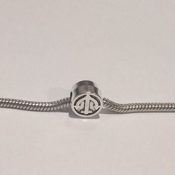 Silver Anchor Charm for Pandora Style Bracelet - Picture 4 of 5